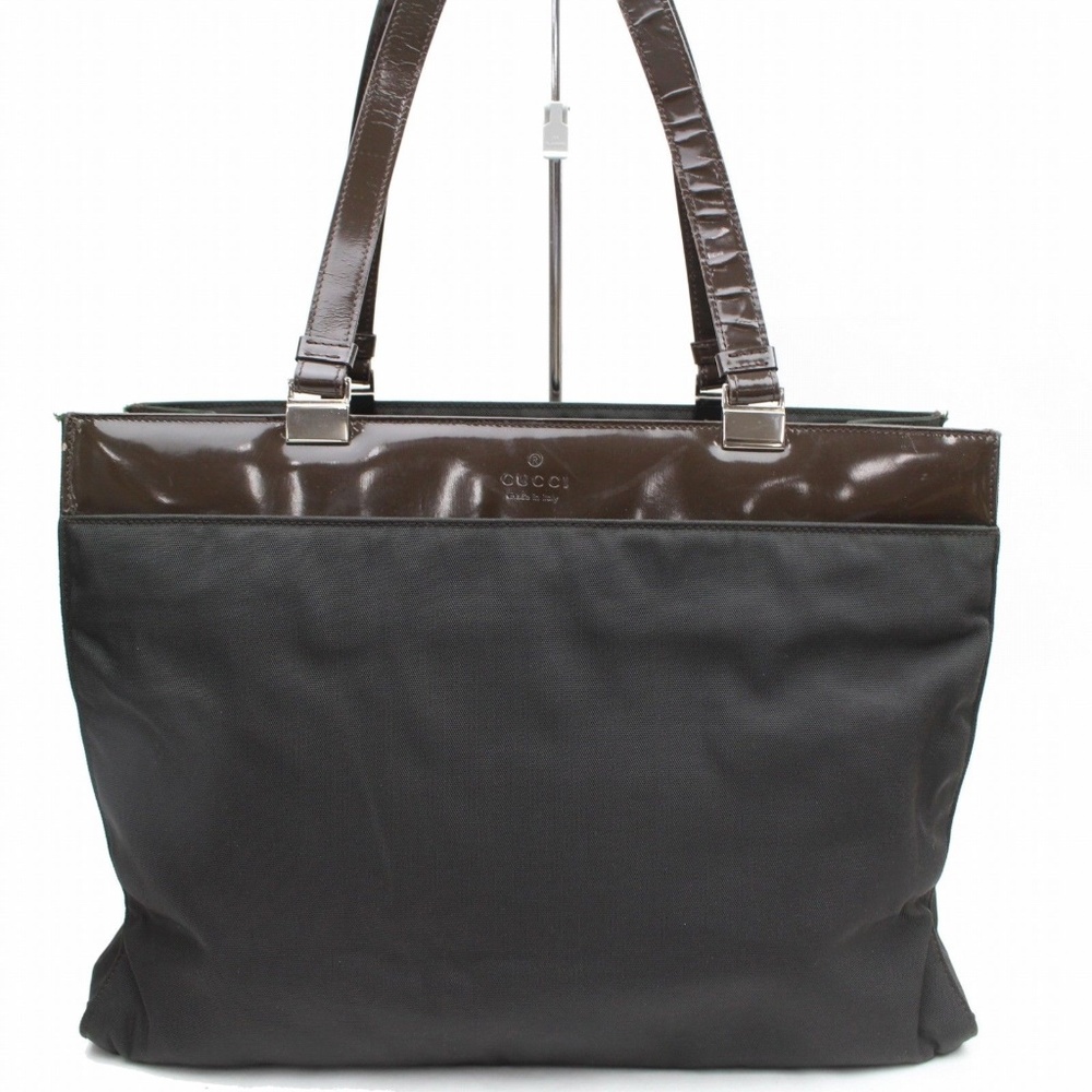 Authentic Gucci Tote Bag Dark Brown Nylon 277476 - Picture 1 of 8